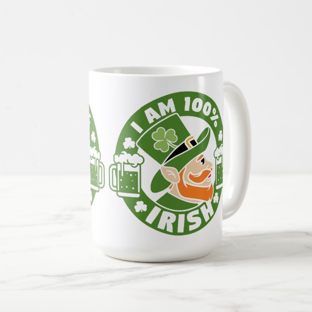Ich bin zu 100 % irisch kaffeetasse (VorderseiteRechts)