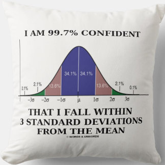 Ich bin zu 99,7% zuversichtlich fallen innerhalb v kissen