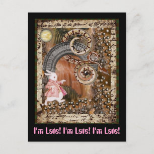 Ich bin zu spät! Ich bin zu spät! Ich bin zu spät! Postkarte