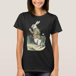 Ich bin zu spät!Weißes Kaninchen der Alice im Wund T-Shirt
