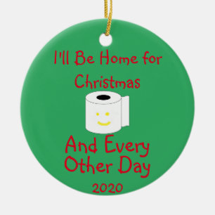 Ich bin zu Weihnachten Zuhause Keramik Ornament