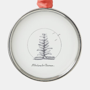 Ich bin zu Weihnachten Zuhause... Verzierung Ornament Aus Metall