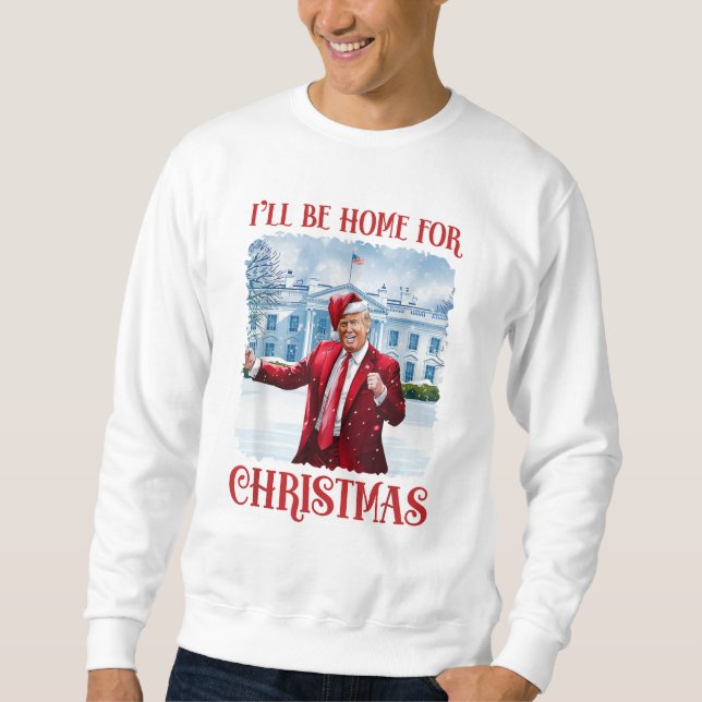 Ich bin Zuhause für den Weihnachtslustigen Tanz Tr Sweatshirt (Vorderseite)