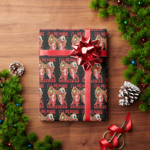 Ich bin Zuhause für Weihnachten Funny Trump Santa  Geschenkpapier
