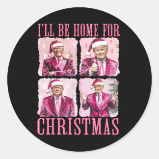 Ich bin Zuhause für Weihnachten Weihnachten Weihna Runder Aufkleber