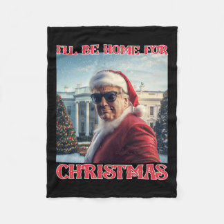 Ich bin Zuhause zu Weihnachten Trump Santa Selfie Fleecedecke