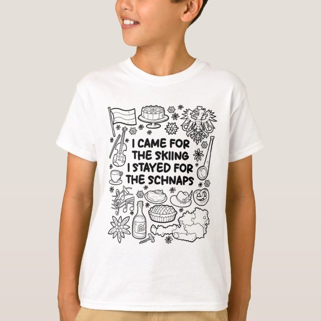 Ich bin zum Skifahren gekommen T-Shirt (Vorderseite)