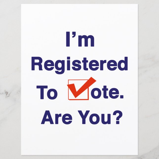 Ich bin zur Abstimmung 2024 registriert (Vorderseite)