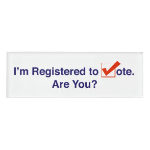 Ich bin zur Abstimmung 2024 registriert Namenschild