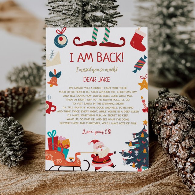 Ich bin zurück Elf Weihnachtsbrief Einladung (Von Creator hochgeladen)