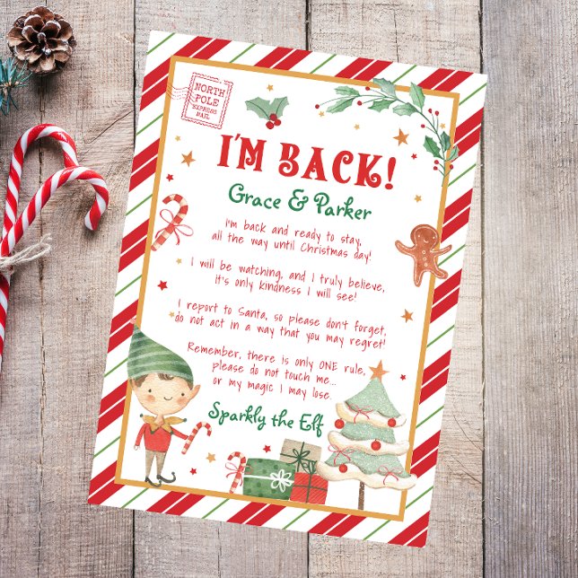 Ich bin zurück Elf Willkommen Hallo Weihnachten El (Welcome back elf letter that you can personalize and create Christmas magic with your Christmas Elf.)