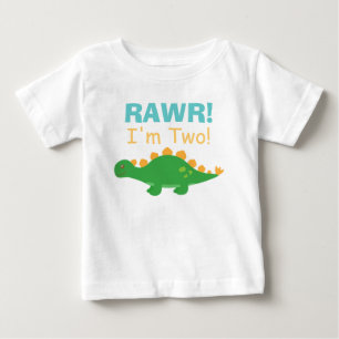 Ich bin zwei, Niedlicher Dinosaurier für Babys Baby T-shirt