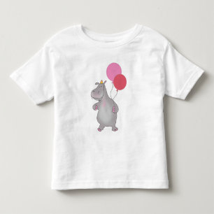 Ich bin Zwei Nilpferd mit Ballons Kleinkind T-shirt