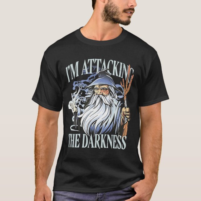 Ich binde den Dunkelheitszauberer Hexe Retro Magi  T-Shirt (Vorderseite)