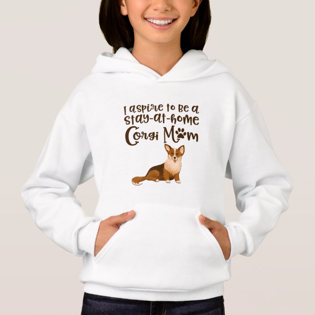 ICH BITTE, BEI ZUHAUSE CORGI-MAMA BLEIBE HOODIE (Vorderseite)