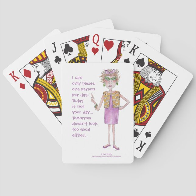 Ich bitte nur eine Aussage Frau Aquarell Spielkarten (Rückseite)