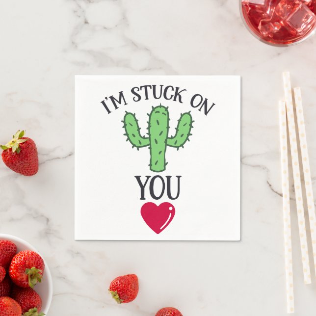 "Ich bleibe bei dir" Cactus Zitat Serviette (Beispiel)