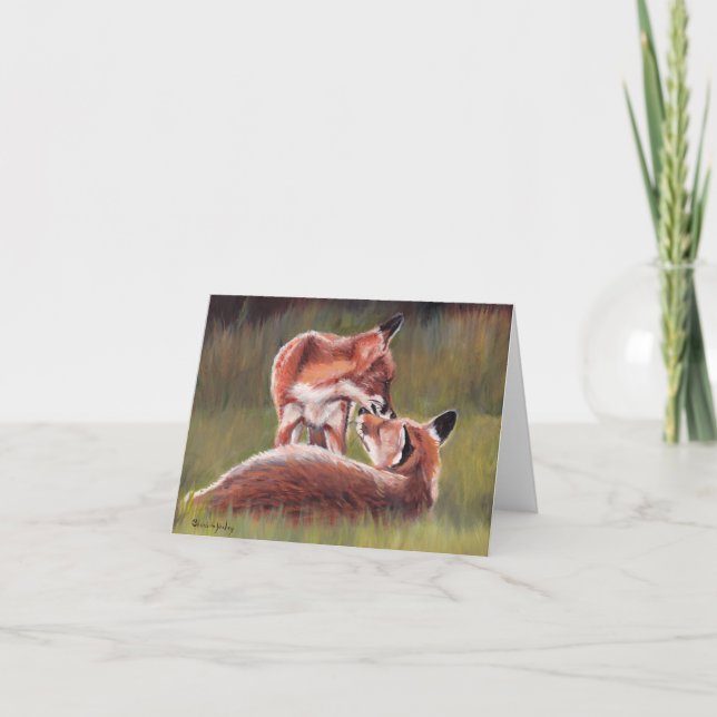 Ich bleibe bei dir, Fox Animal Art Note Card Karte (Vorderseite)