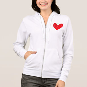 Ich bleibe bei dir Nachricht auf einer Herzform Hoodie