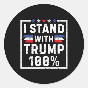 Ich bleibe bei Trump 100 % 1 Runder Aufkleber