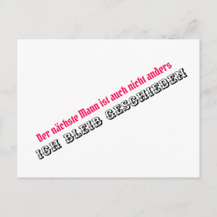 Ich bleibe geschieden postkarte