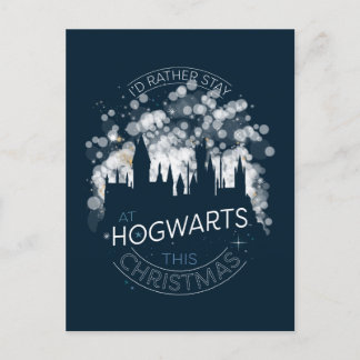 Ich Bleibe lieber bei HOGWARTS™ Magic Lights Art Feiertagspostkarte
