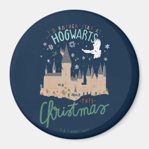 Ich Bleibe lieber zu Weihnachten auf Hogwarts Magnet