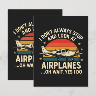 Ich bleibe nicht immer stehen und betrachte Flugze Dankeskarte