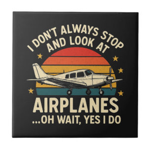 Ich bleibe nicht immer stehen und betrachte Flugze Fliese
