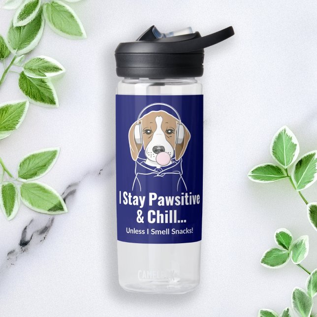 Ich Bleibe Pawsitive und Chill Beagle Funny Dog Trinkflasche (Von Creator hochgeladen)