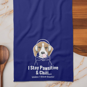 Ich bleibe positiv und chill Beagle Lustiger Hund Geschirrtuch