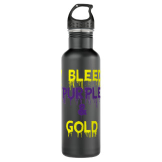 ICH BLETTE LILA UND GOLD (LAKER) EDELSTAHLFLASCHE