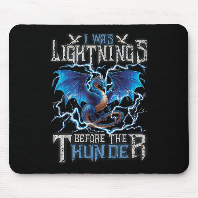 Ich blitzte vor dem Thunder-Fantasiedrache Mousepad (Vorne)