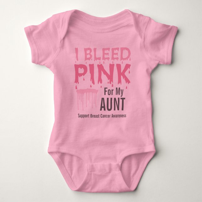 Ich blute Rosa für mein Brustkrebs-Bewusstsein Baby Strampler (Vorderseite)
