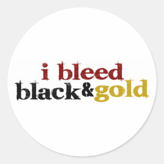 Ich blute Schwarz und Gold Runder Aufkleber