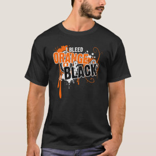 Ich blutete Black & Orange Sport Team Game Day T-Shirt