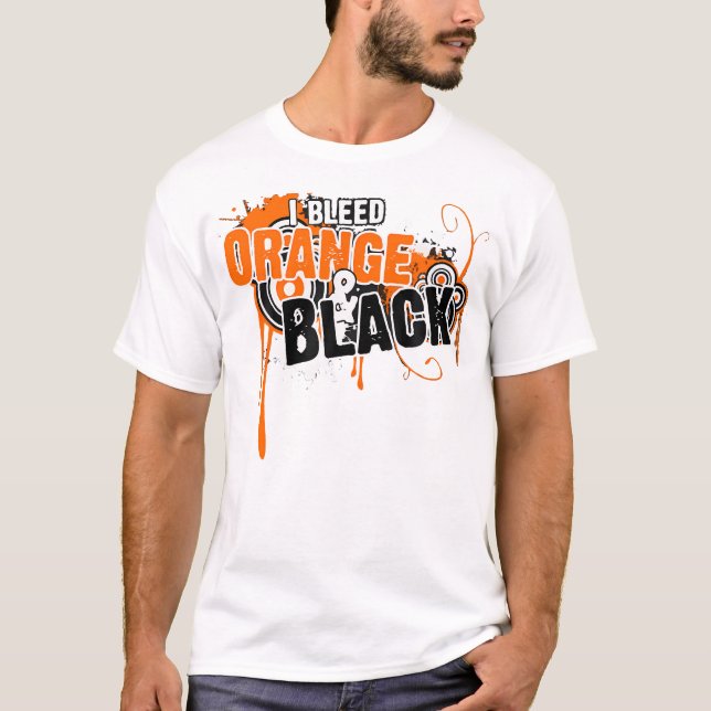 Ich blutete Black Orange Sportteam Game Day T-Shirt (Vorderseite)