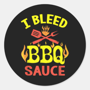 Ich blutete Grillen Sauce - Funny Grillen Master G Runder Aufkleber