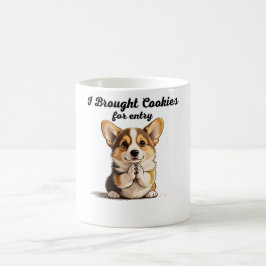 "Ich brachte Kekse mit" bettelnder Corgi Pen & Ink Kaffeetasse