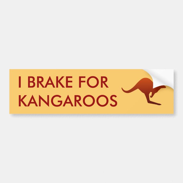 ICH BRAKE FÜR KANGAROOS Autoaufkleber (Vorne)