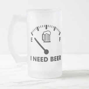 Ich brauche Bier Funny Party Glass Mattglas Bierglas