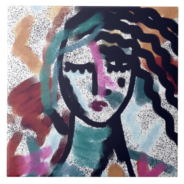 Ich brauche ein Abstraktes digitales Bild in Vaca Fliese (Vorderseite)