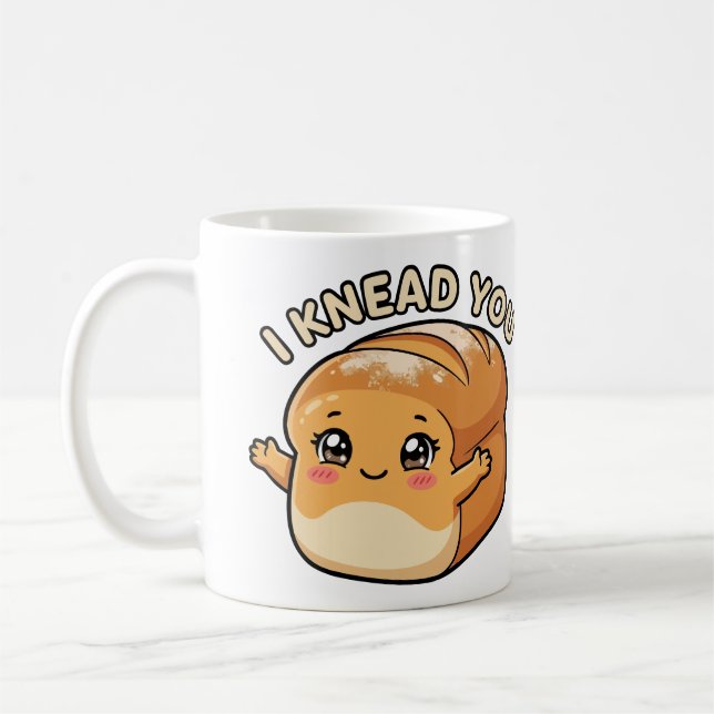 Ich brauche ein Du – Kawaii Brot Kaffeetasse (Links)