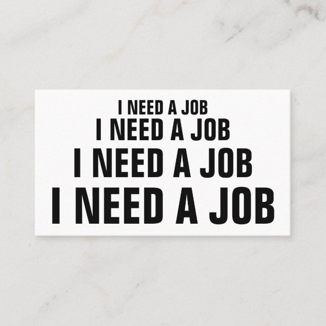 ICH BRAUCHE EINE ARBEIT VISITENKARTE (Vorderseite)