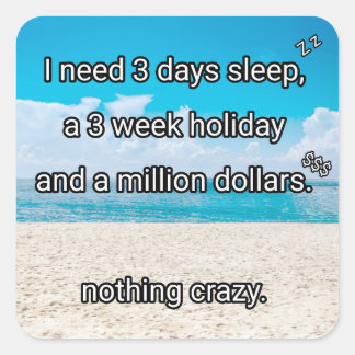 Ich brauche eine Pause Quadratischer Aufkleber