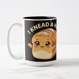 Ich brauche eine Umarmung — Kawaii Brot Zweifarbige Tasse
