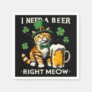 Ich brauche einen Bier, der genau in der Mitte Cat Serviette