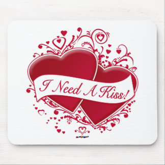 Ich brauche einen Kuss! Rote Herzen Mousepad