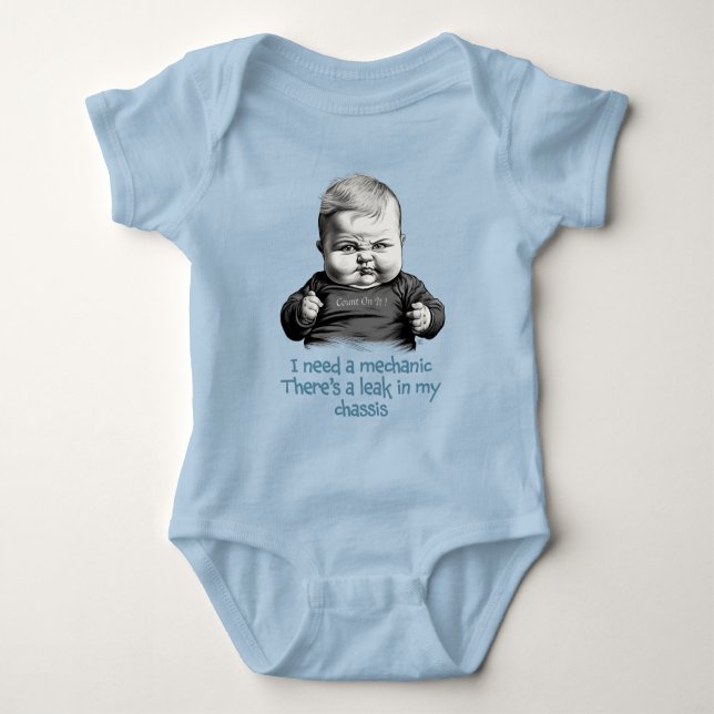 Ich brauche einen Mechaniker, da ist ein Leck in m Baby Strampler (Vorderseite)