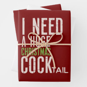 Ich brauche einen riesigen Weihnachts-COCKtail Lus Geschenkpapier Set